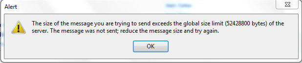 warning about file being too large to send