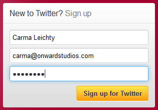 sign up for twitter account