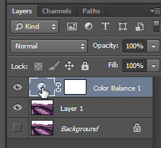 Photoshop color balance adjustment layer