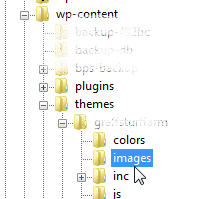 images folder for background image on WordPress site