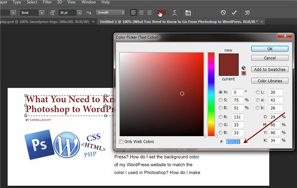 Take Photoshop Color into WordPress